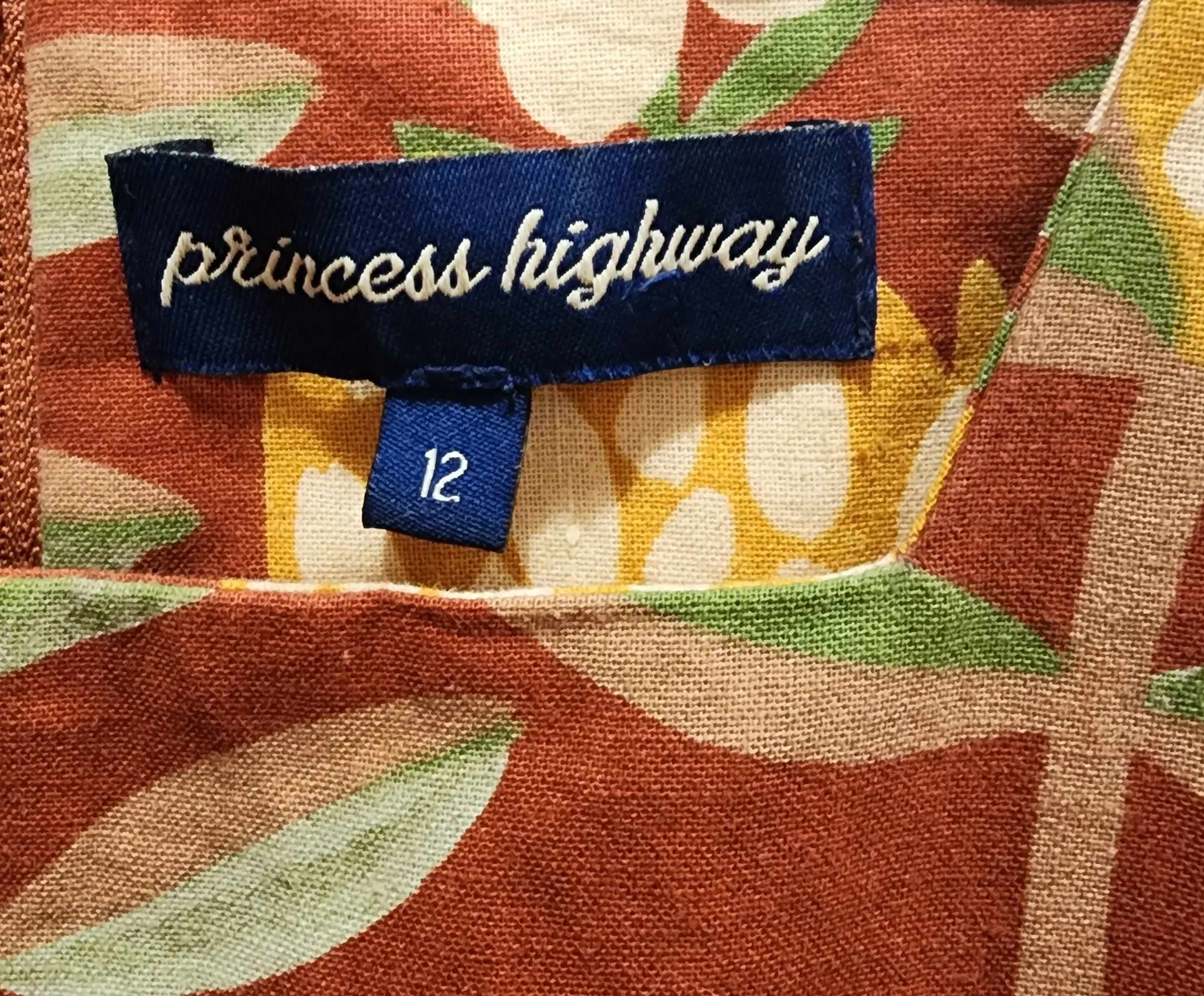 Princess Highway red linen cotton dress size 12
