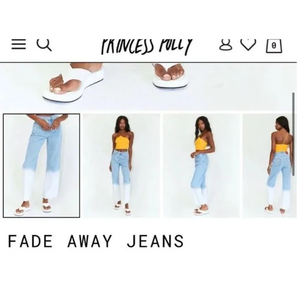 Princess Polly FADE AWAY OMBRÉ STRAIGHT LEG JEANS NWT