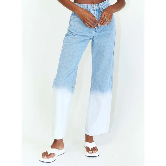 Princess Polly FADE AWAY OMBRÉ STRAIGHT LEG JEANS NWT