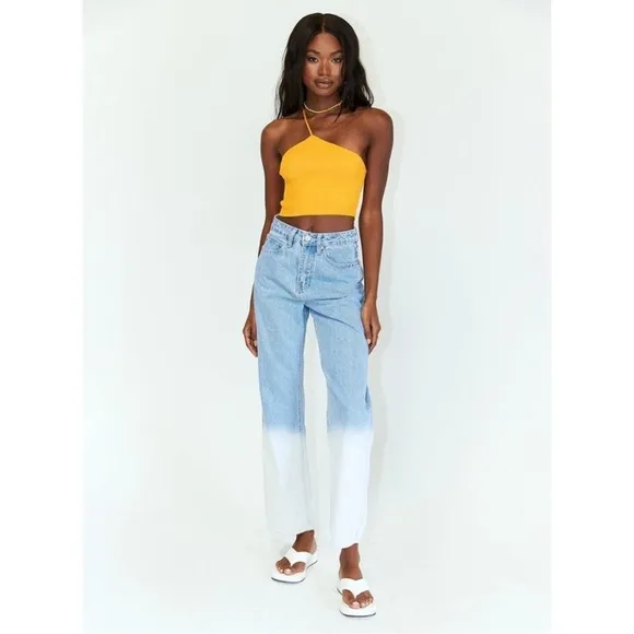 Princess Polly FADE AWAY OMBRÉ STRAIGHT LEG JEANS NWT