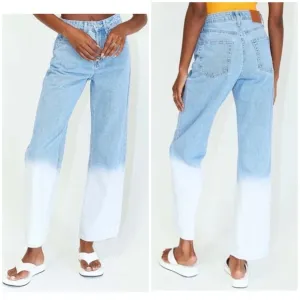 Princess Polly FADE AWAY OMBRÉ STRAIGHT LEG JEANS NWT