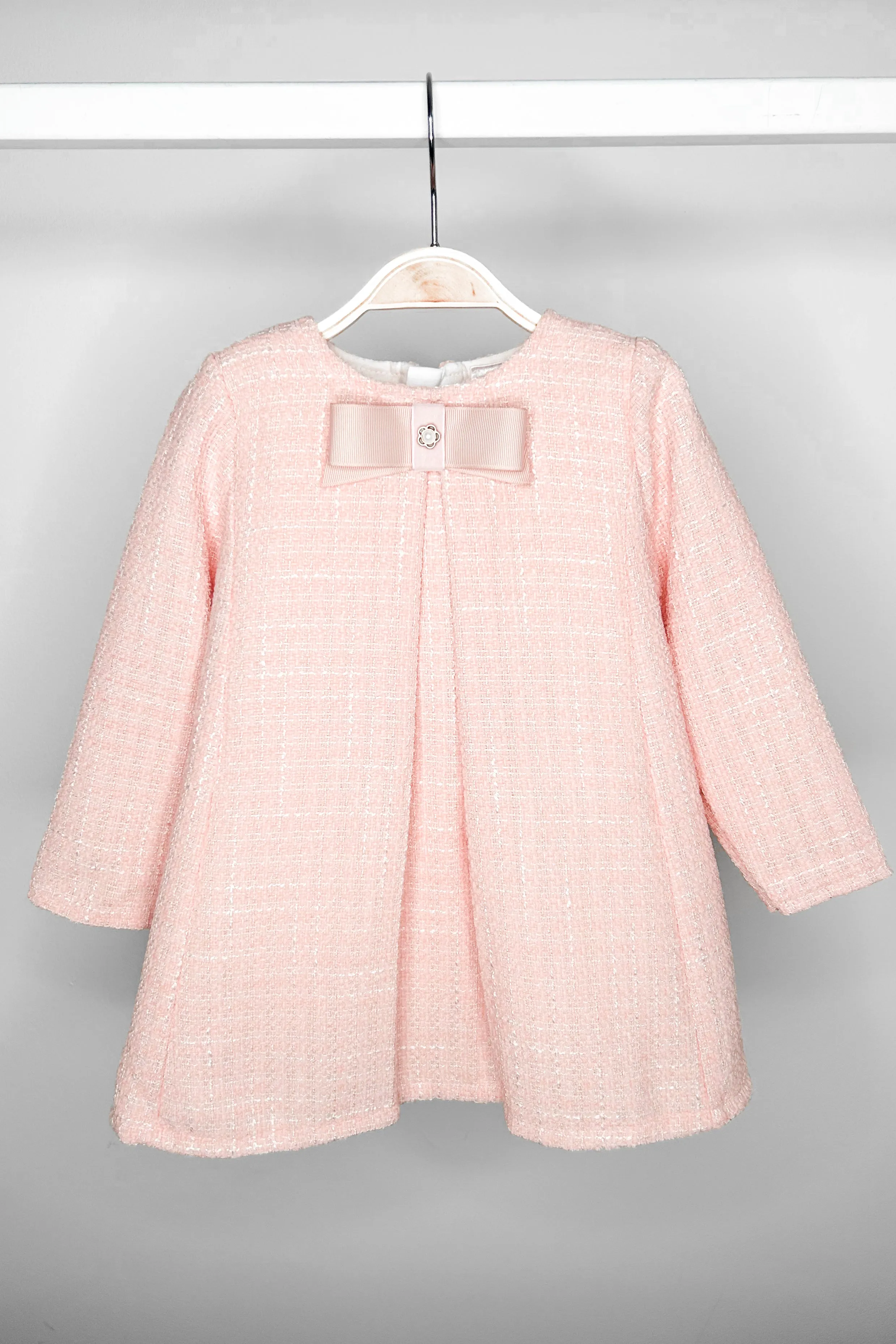 "Ayala" Pink Shimmer Tweed Dress