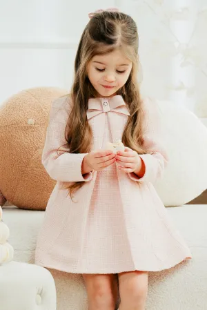"Ayala" Pink Shimmer Tweed Dress
