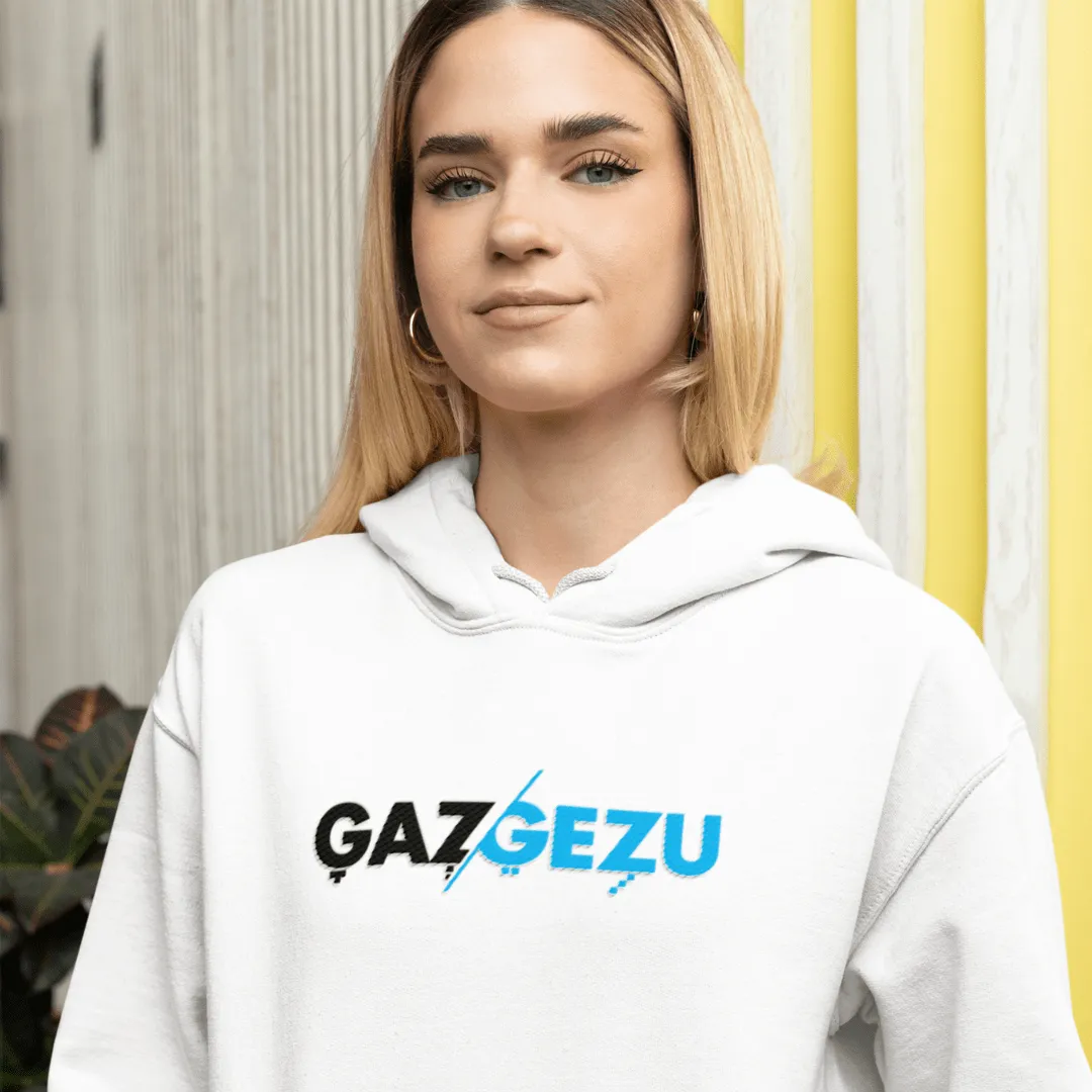 "Gazgezu" White Custom Unisex Hoodie