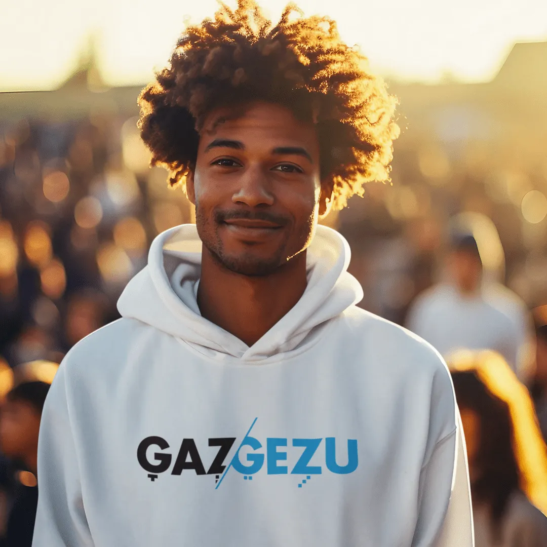 "Gazgezu" White Custom Unisex Hoodie