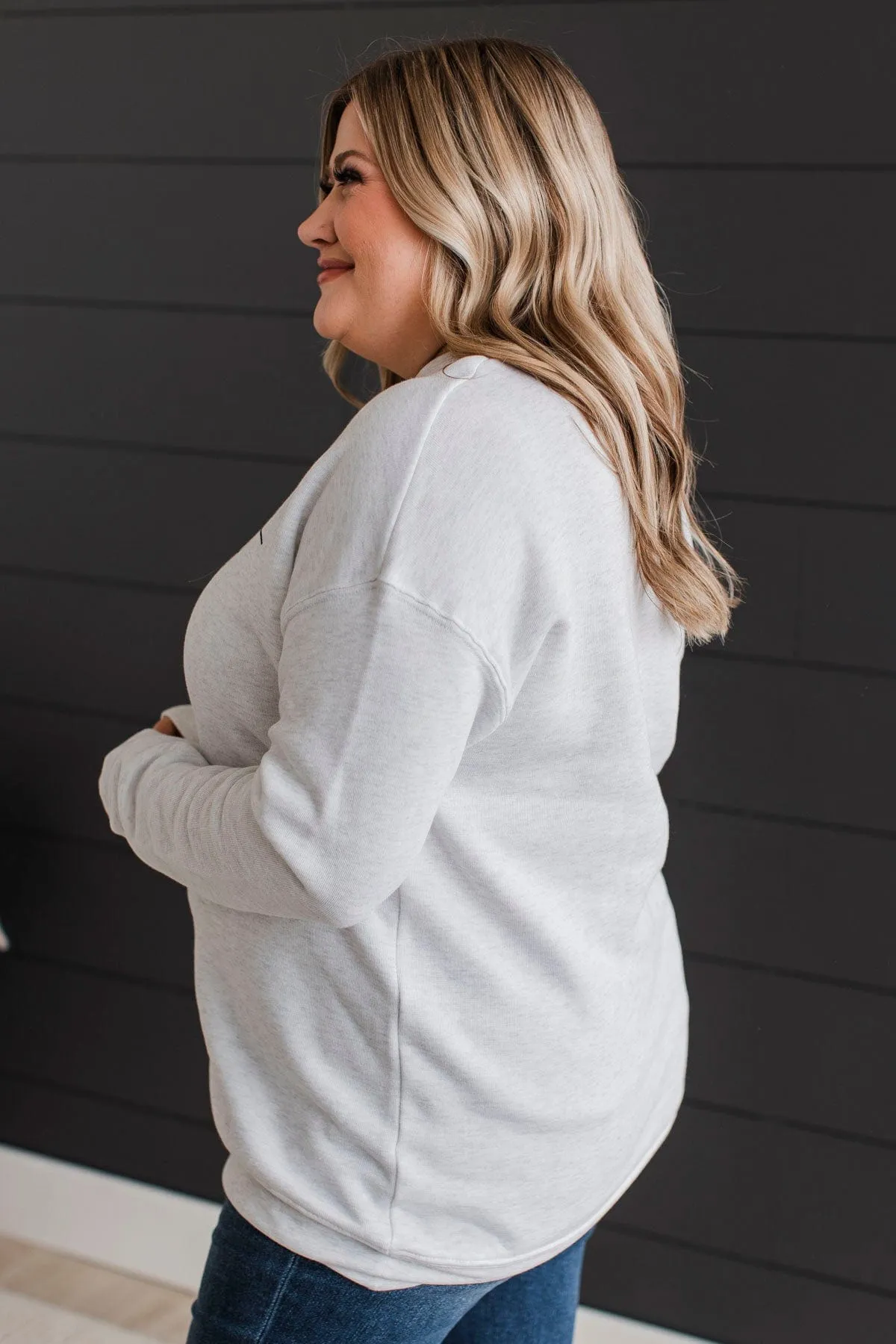 "Midwest" Crew Neck Pullover- Light Heather Grey