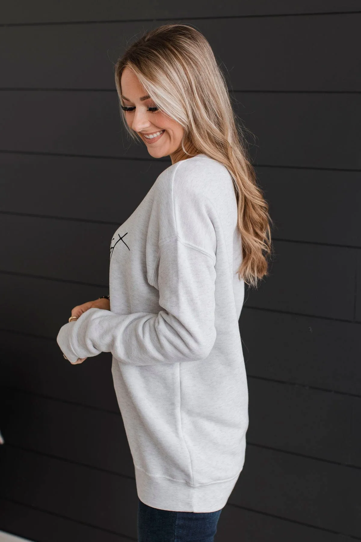 "Midwest" Crew Neck Pullover- Light Heather Grey