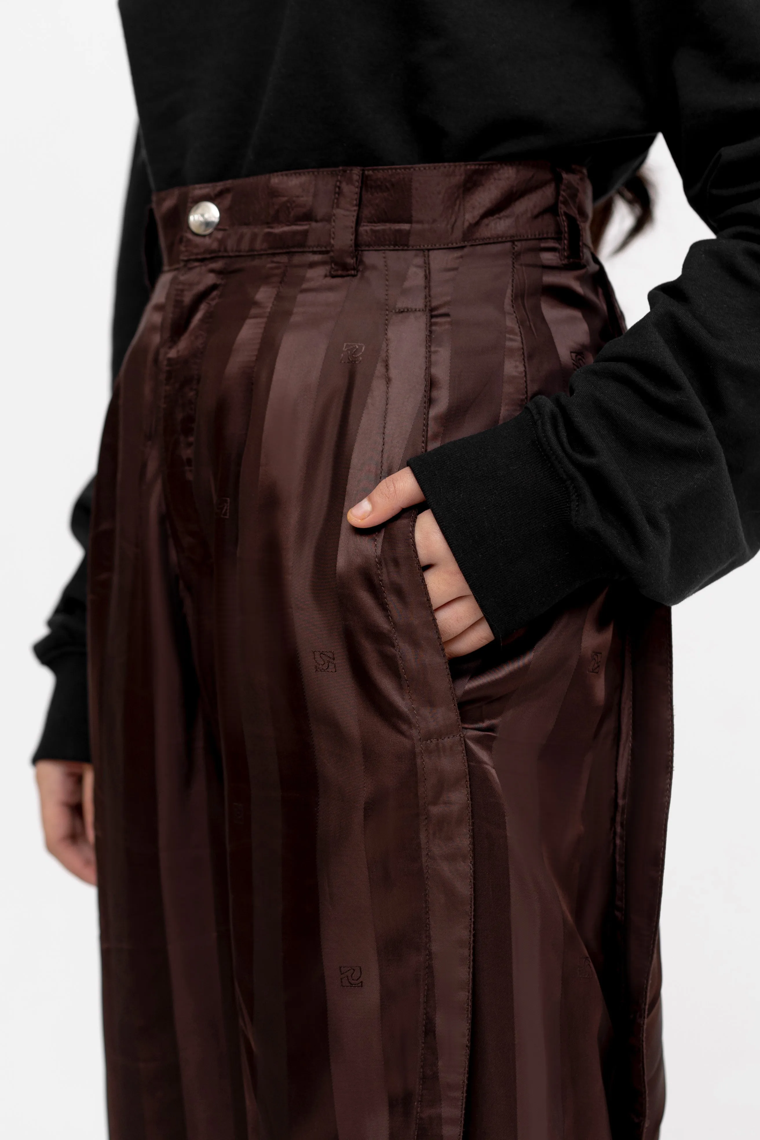 "SATIN ELEGANCE" CHARMEUSE SILK PANTS