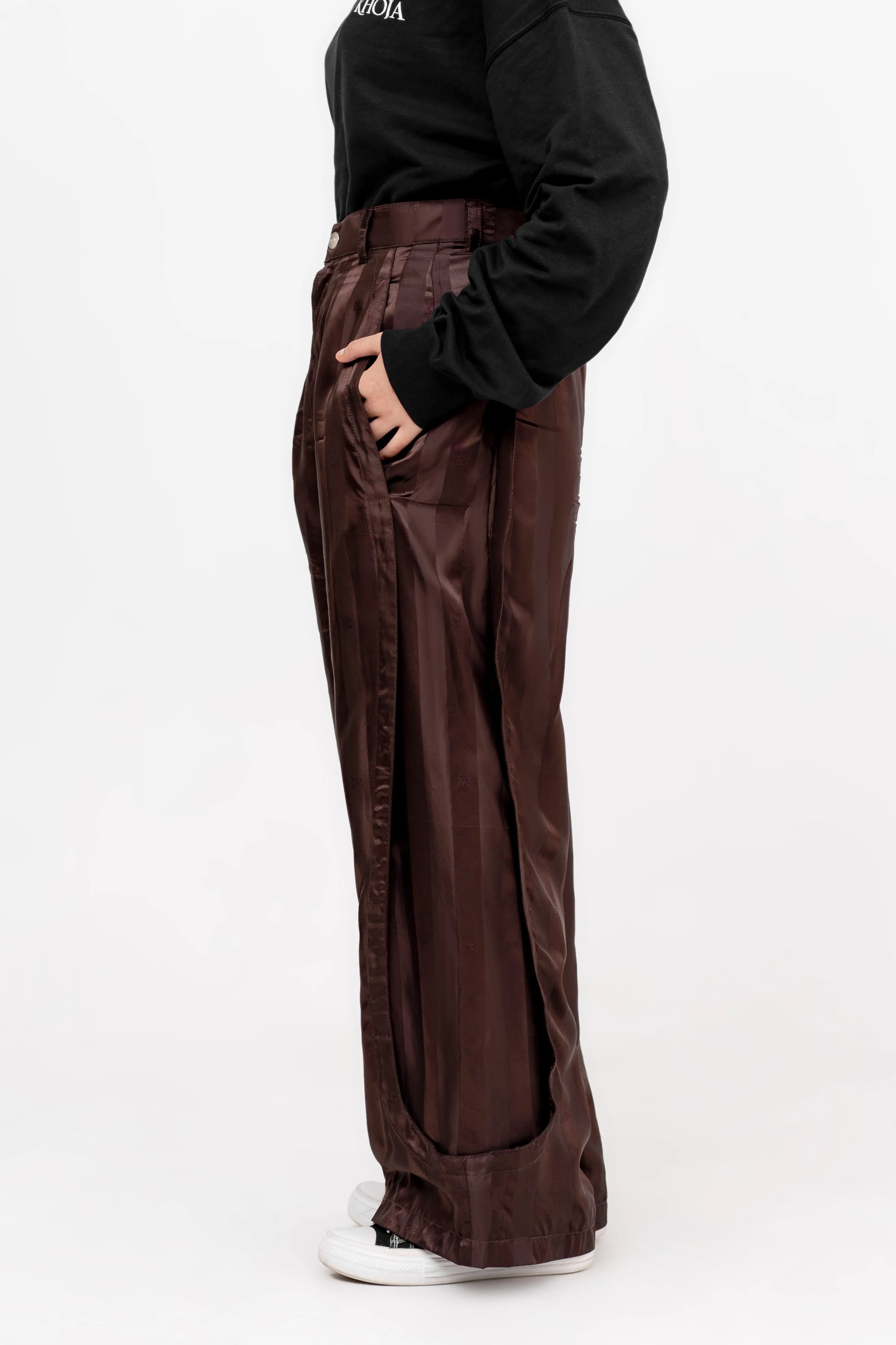 "SATIN ELEGANCE" CHARMEUSE SILK PANTS