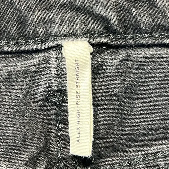 RAG &amp; BONE Alex High Rise Straight Leg Jeans Black Cotton Denim Buttonfly 28