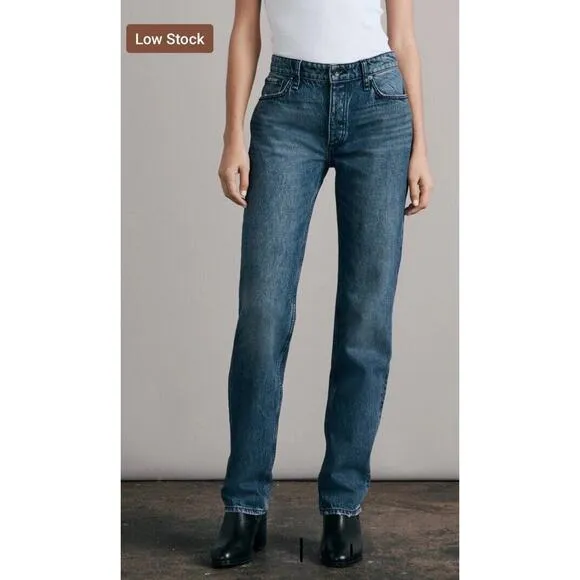 Rag &amp; Bone Peggy Straight Jeans•Women 27•Mid Rise Rigid 100% Cotton Denim Siesta