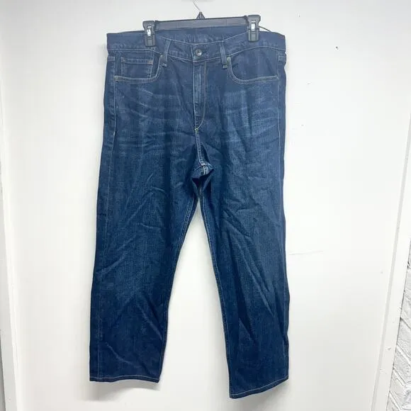 RAG &amp; BONE Women Copped Straight Leg Dark Washed Mid Rise Jeans Size 38