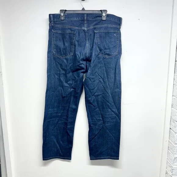 RAG &amp; BONE Women Copped Straight Leg Dark Washed Mid Rise Jeans Size 38