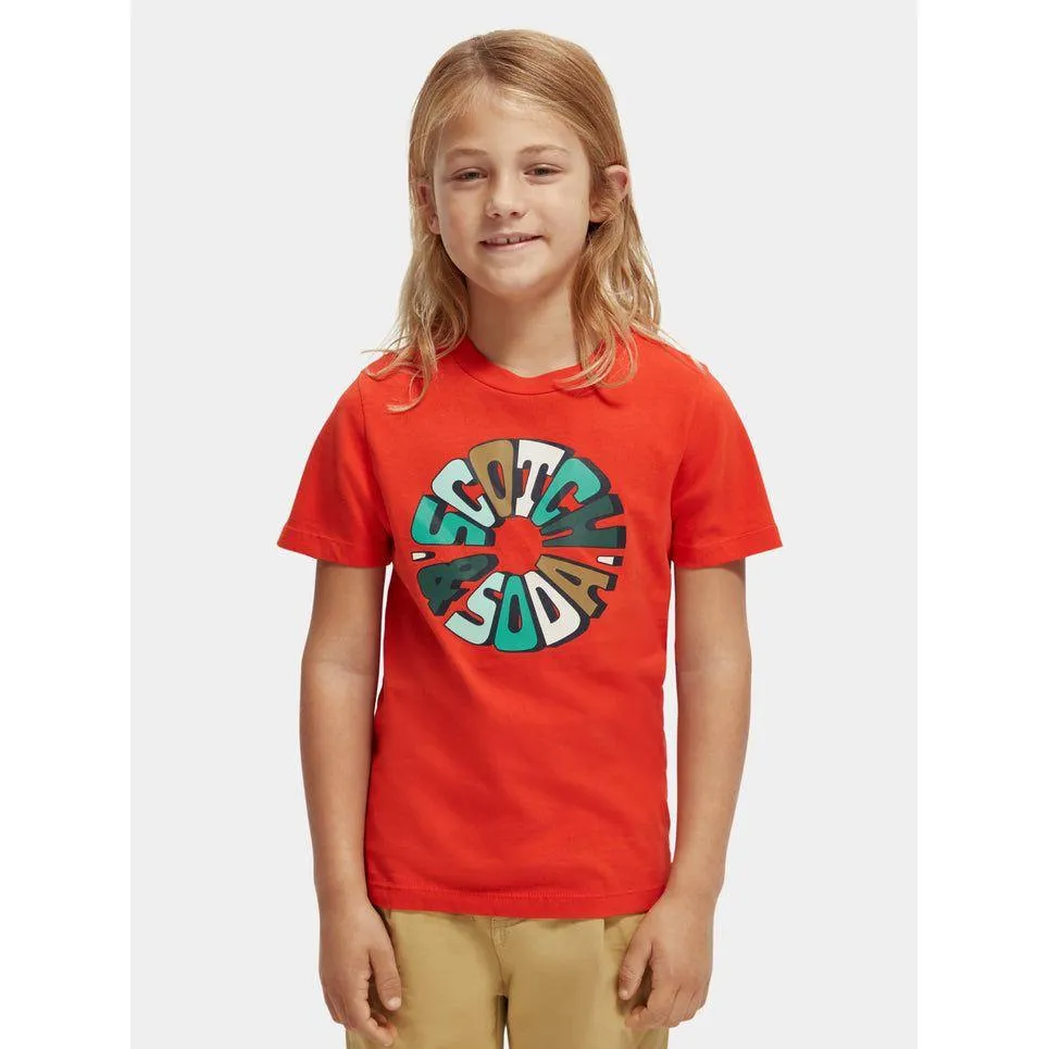 Regular Fit Artwork Logo Organic T-Shirt - Tomato
