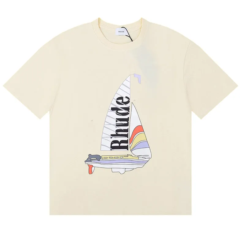 RHUDE Catamaran Champion Cotton T-Shrit