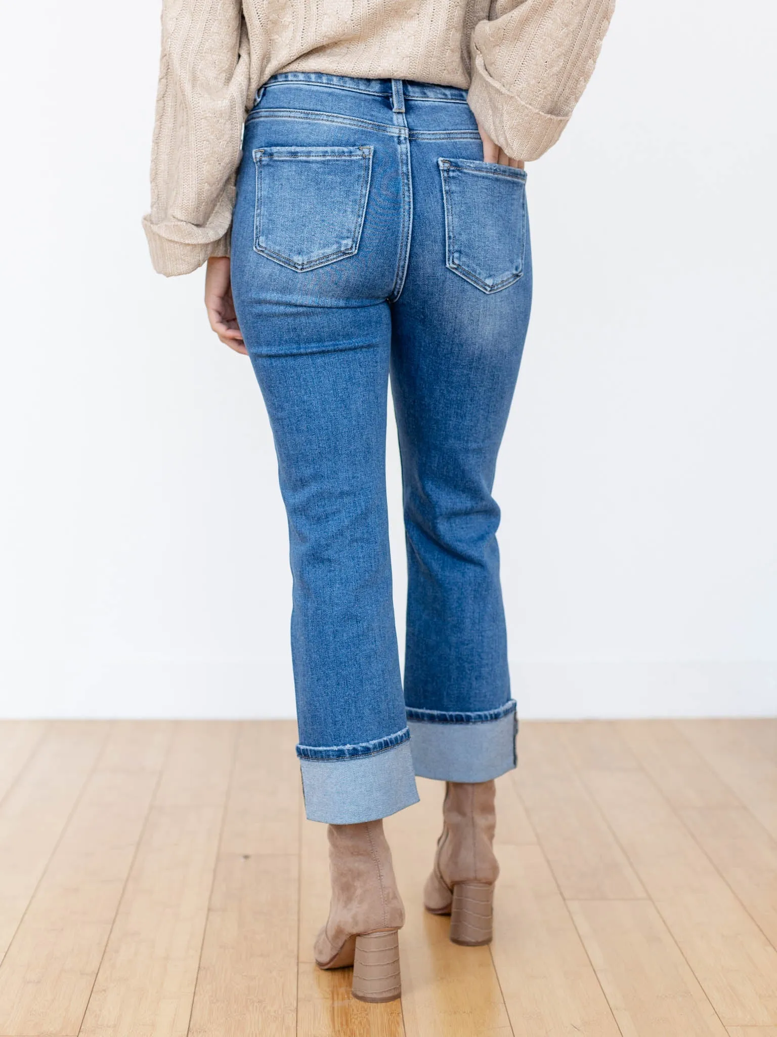 RISEN Medium High Rise Ankle Cuffed