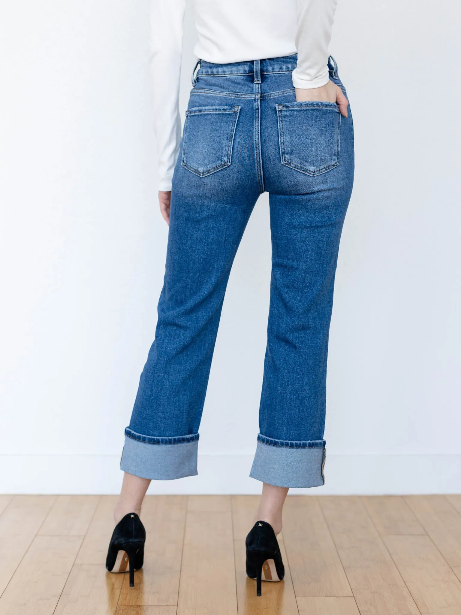 RISEN Medium High Rise Ankle Cuffed