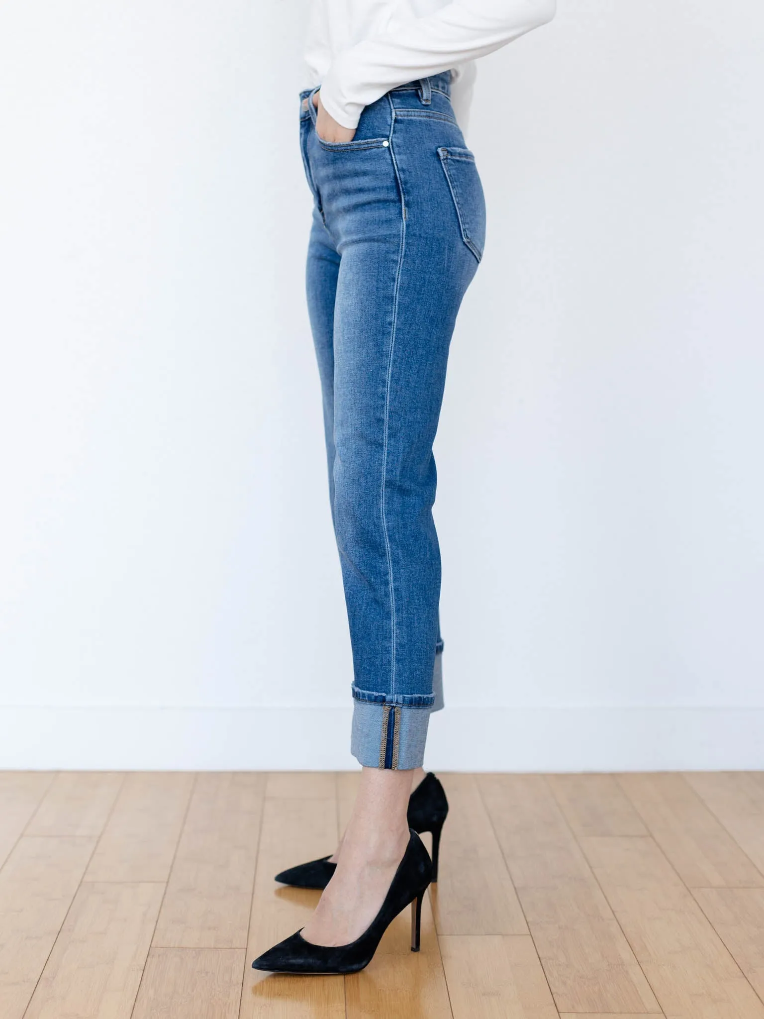 RISEN Medium High Rise Ankle Cuffed