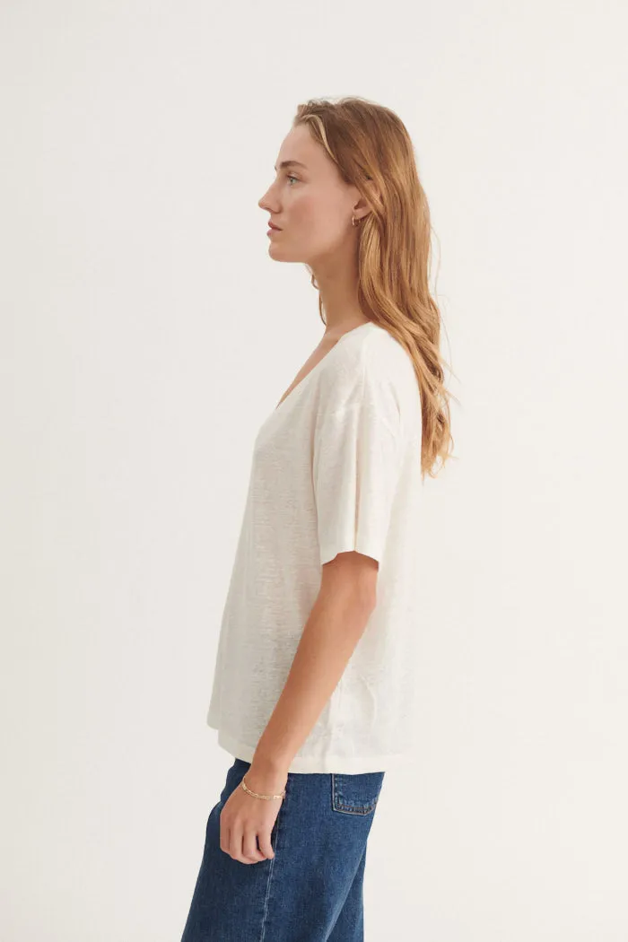 Ryda V-Neck Tee - Off White