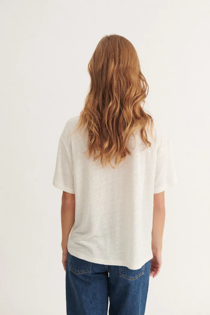 Ryda V-Neck Tee - Off White