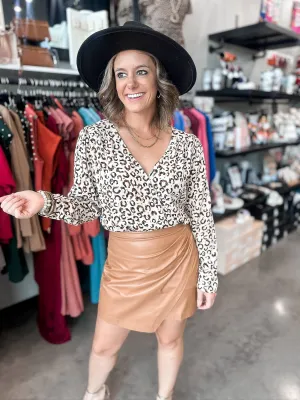 Safari Long Sleeve V Neck Bodysuit