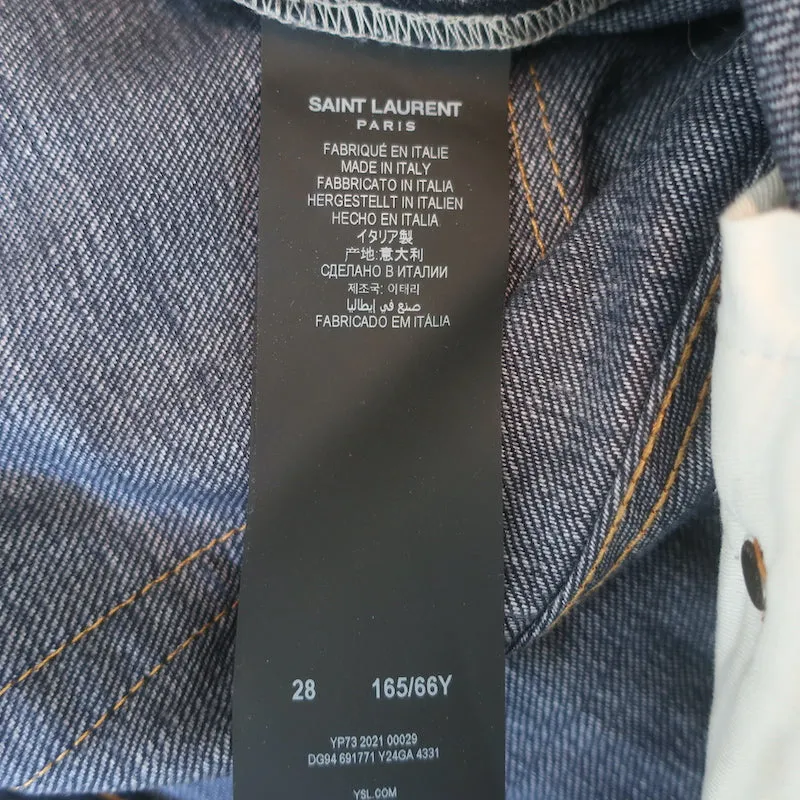 Saint Laurent Janice High Waist Straight Leg Jeans Indigo Denim Size 28
