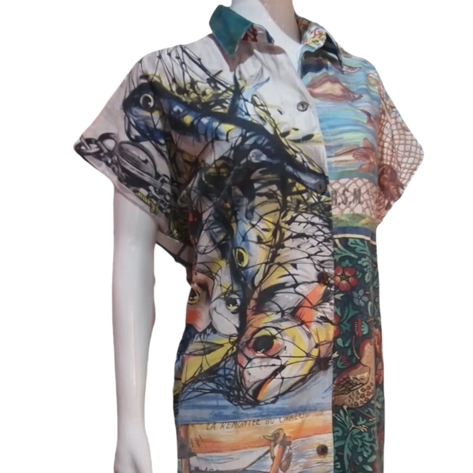 Sardines - Reconstructed dress vintage fabric