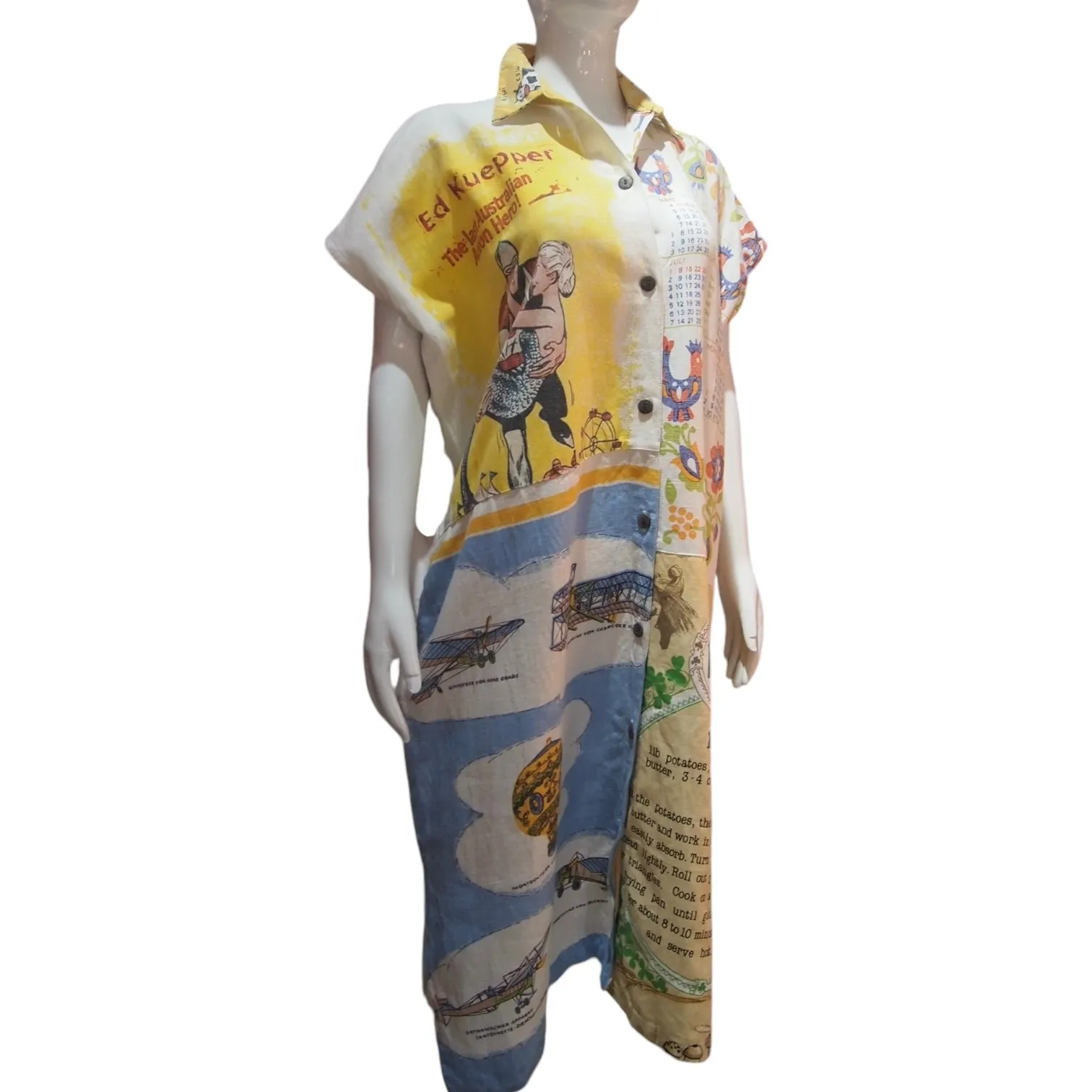 Save The Mermaid- Reconstructed dress vintage fabric