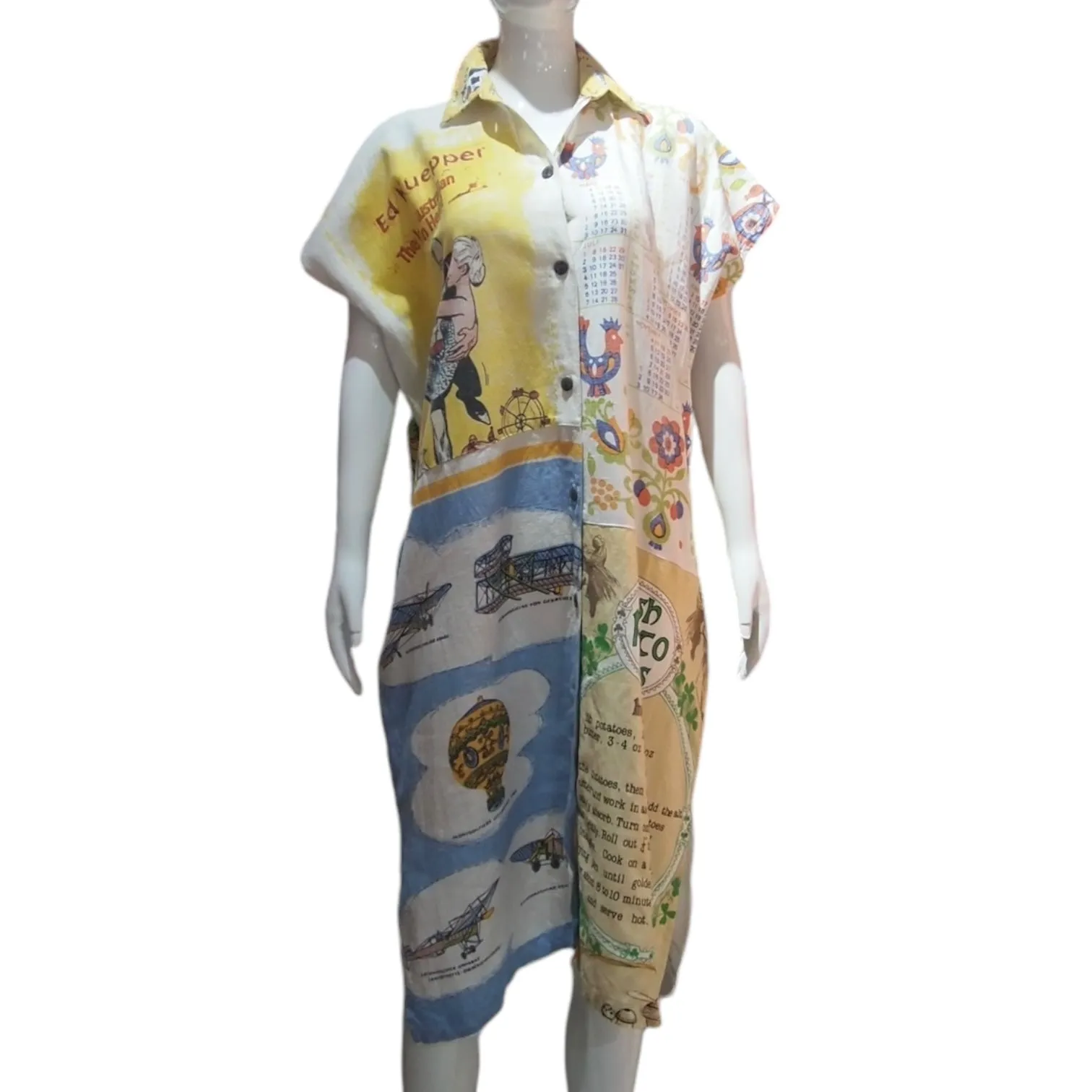 Save The Mermaid- Reconstructed dress vintage fabric