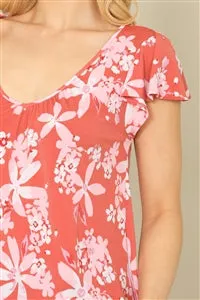 Scoop Neck Floral Top