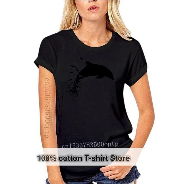 Scuba diving T-Shirt for Women | Dolphin Love -100% Cotton