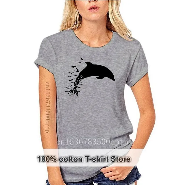 Scuba diving T-Shirt for Women | Dolphin Love -100% Cotton