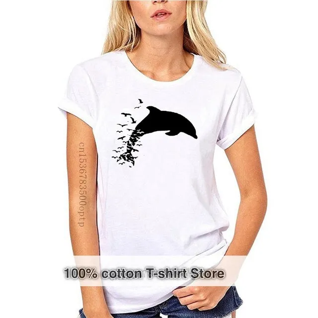 Scuba diving T-Shirt for Women | Dolphin Love -100% Cotton