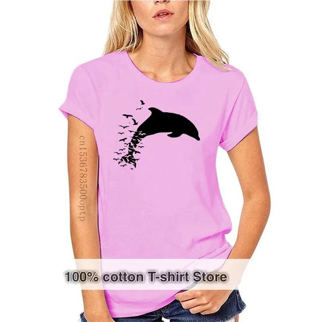 Scuba diving T-Shirt for Women | Dolphin Love -100% Cotton