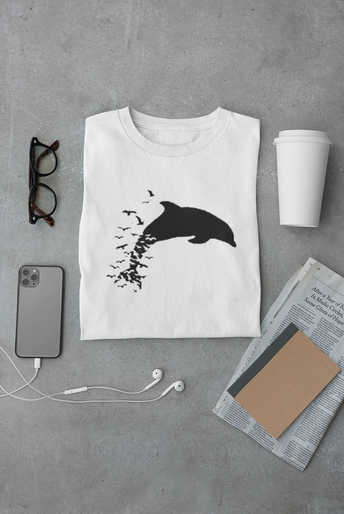Scuba diving T-Shirt for Women | Dolphin Love -100% Cotton