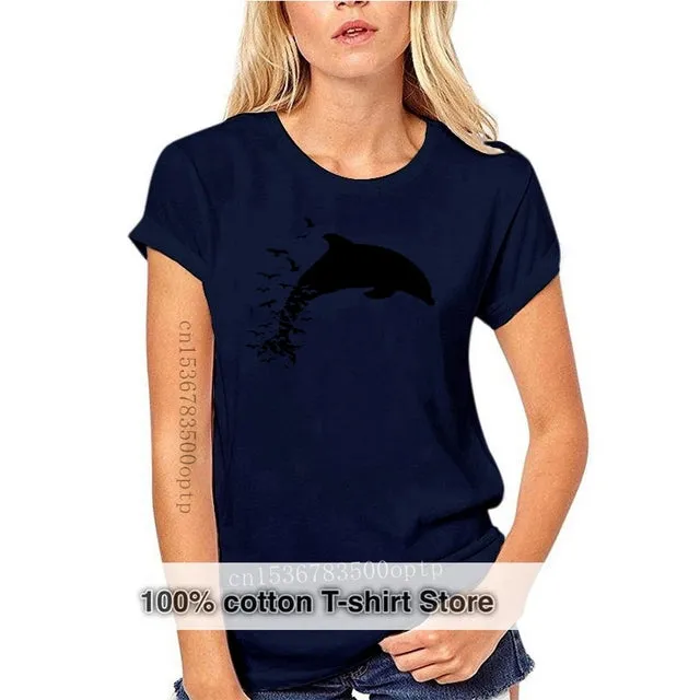 Scuba diving T-Shirt for Women | Dolphin Love -100% Cotton