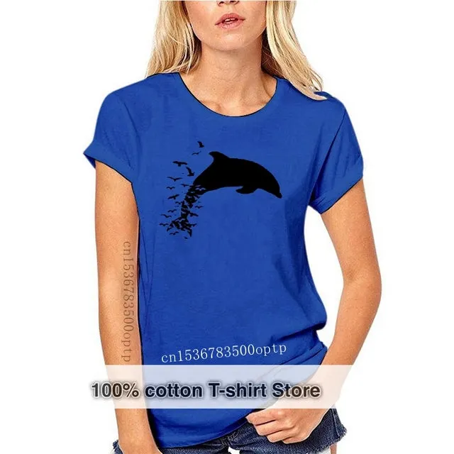 Scuba diving T-Shirt for Women | Dolphin Love -100% Cotton