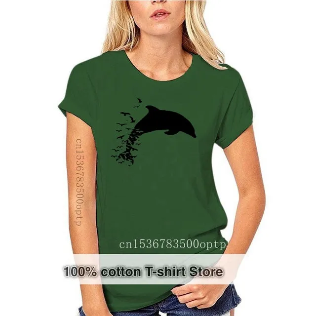 Scuba diving T-Shirt for Women | Dolphin Love -100% Cotton