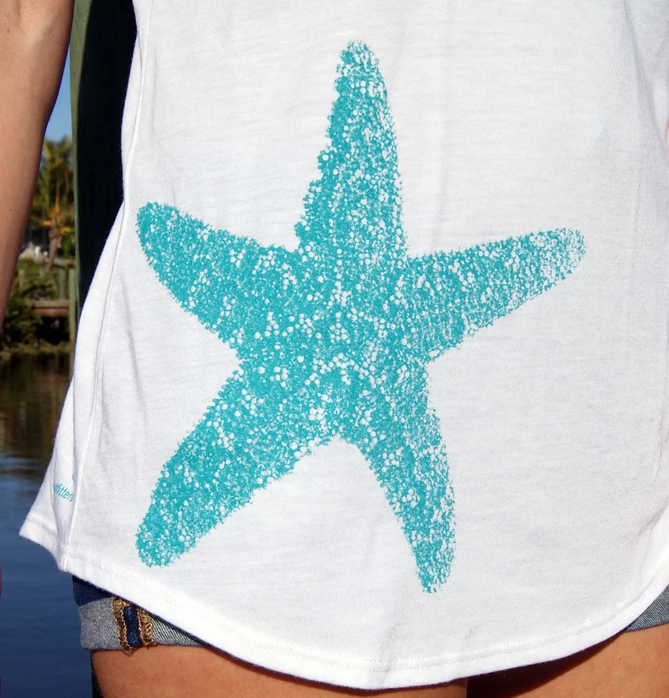 Shore Side Single Starfish Tank Top - White