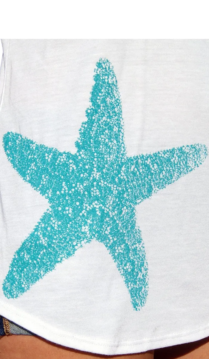 Shore Side Single Starfish Tank Top - White