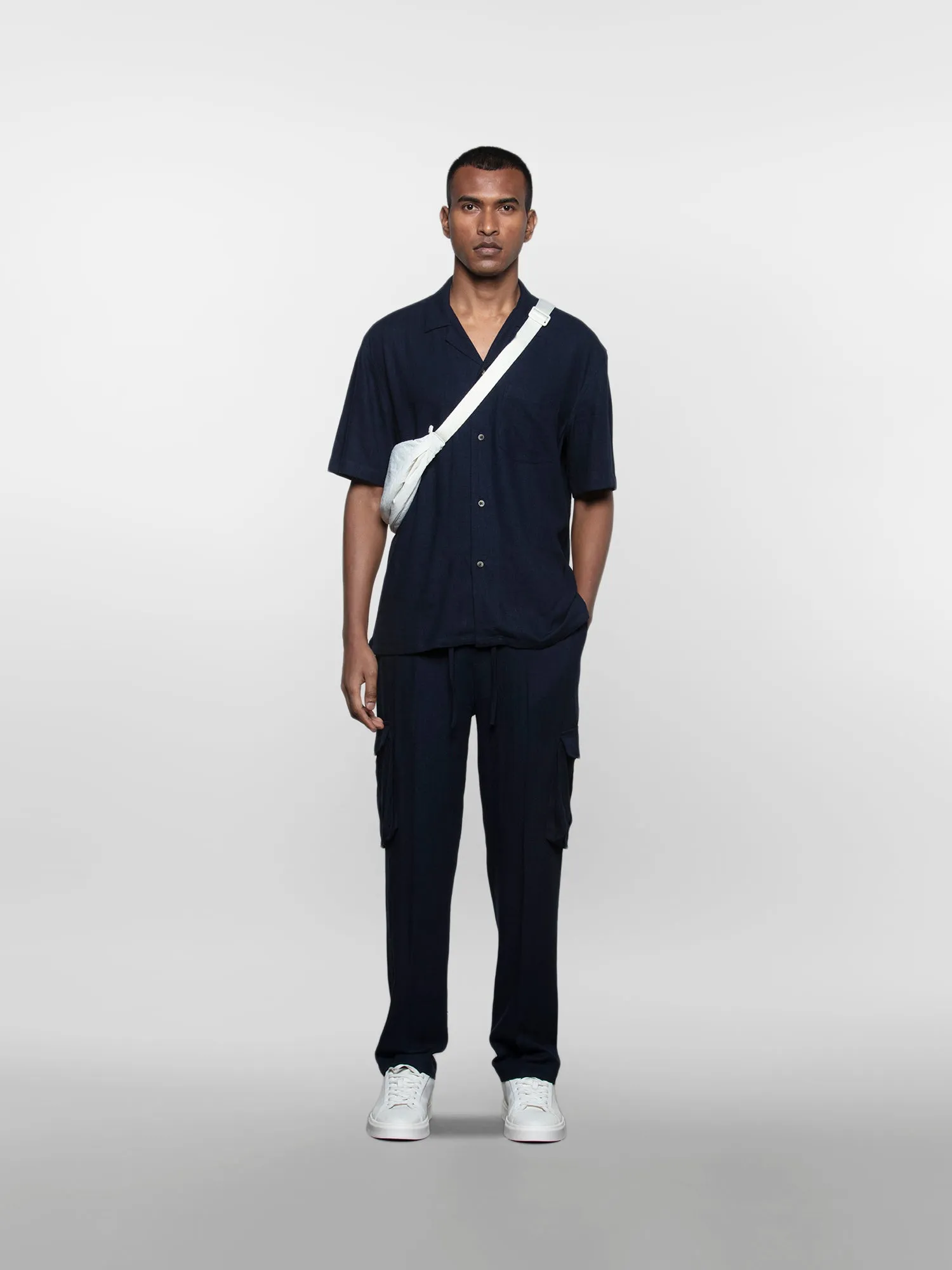 Short-sleeve linen shirt