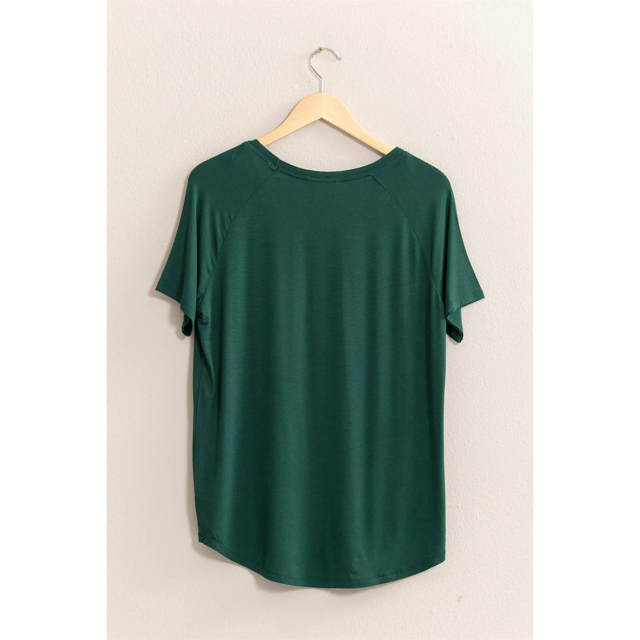 Short Sleeve V Neck HYFVE Top: Taupe