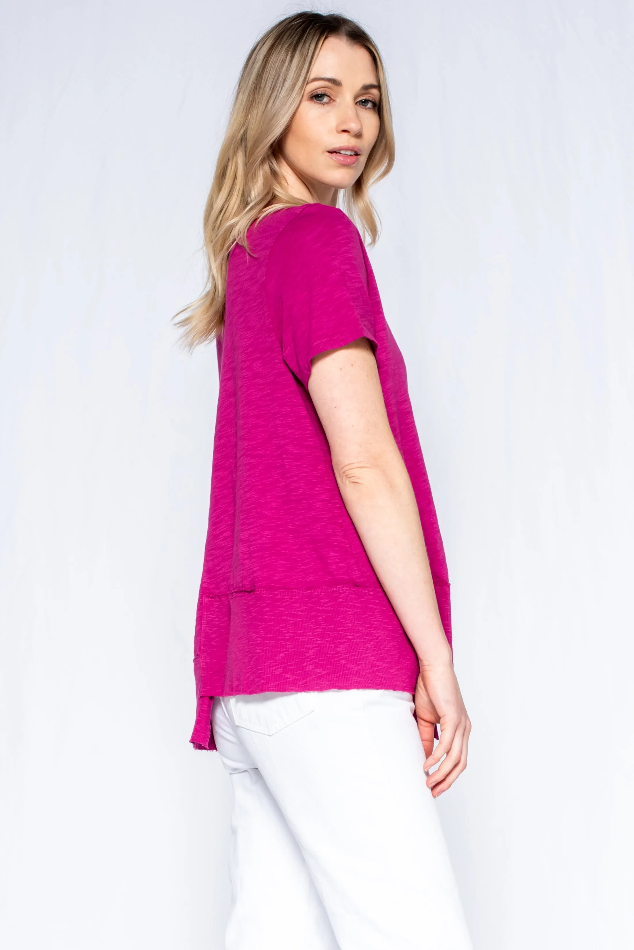 Shrunken Crew S/S Tee Shifted Rib Hem