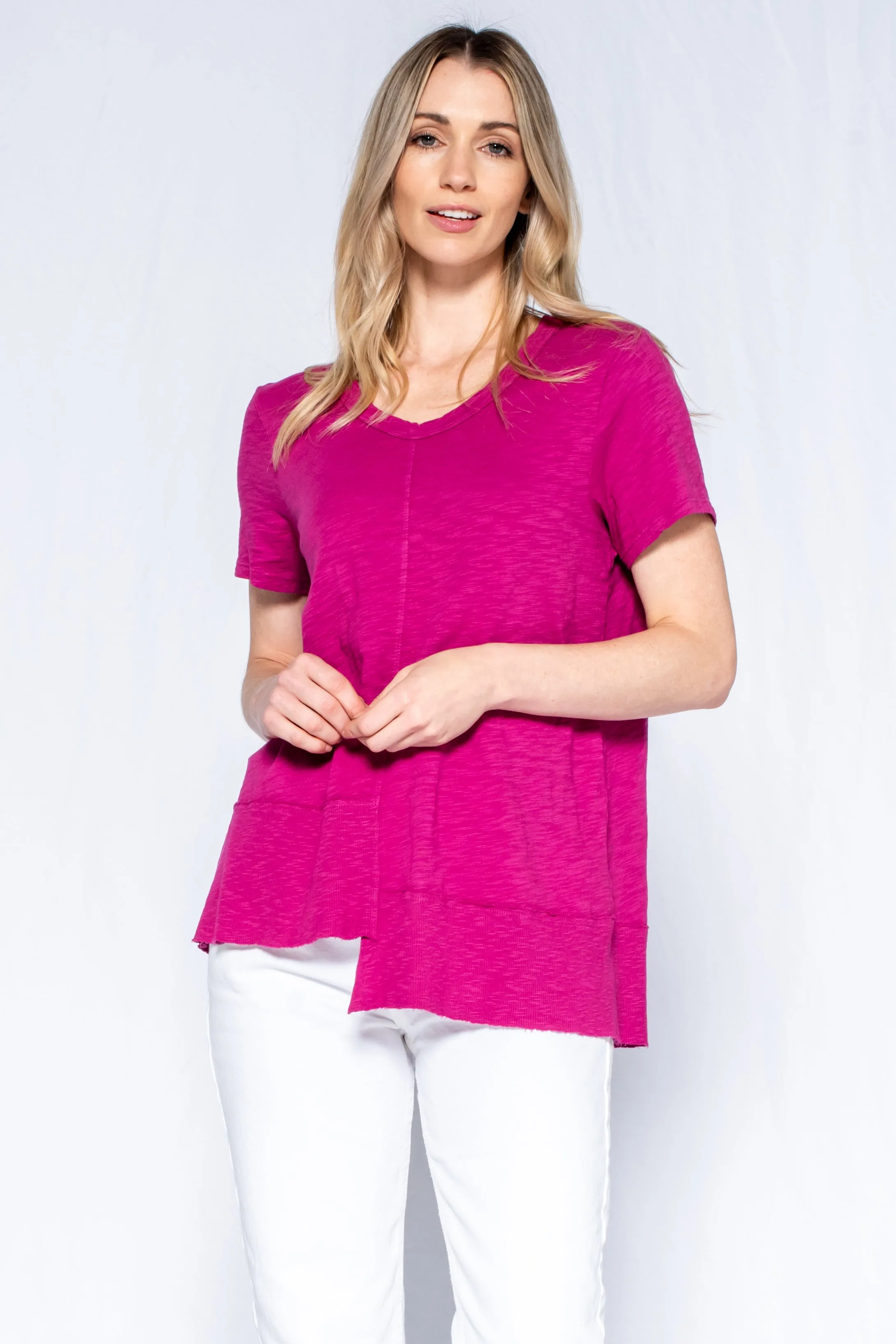 Shrunken Crew S/S Tee Shifted Rib Hem