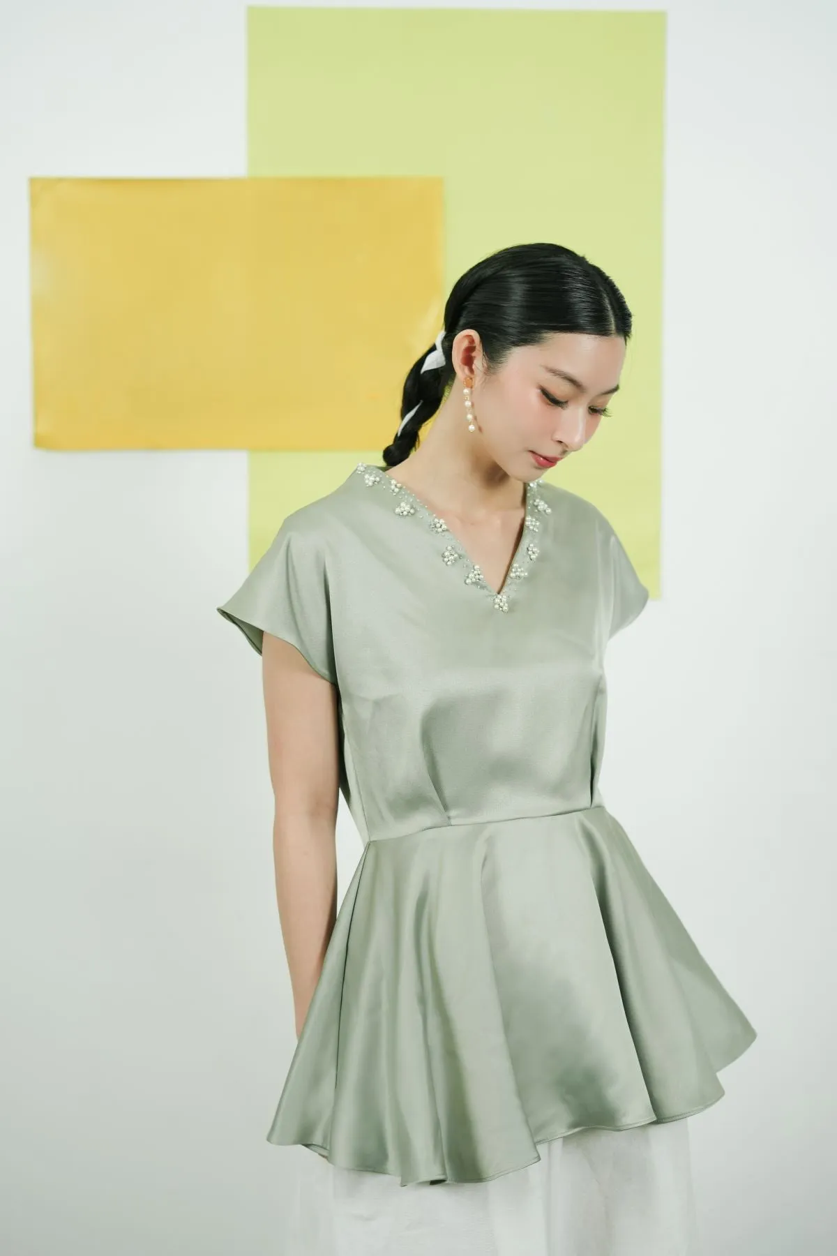 Siena Top in Sage Green