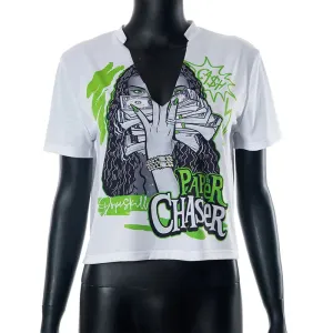 Sifreyr V Neck Graphic Print T Shirts