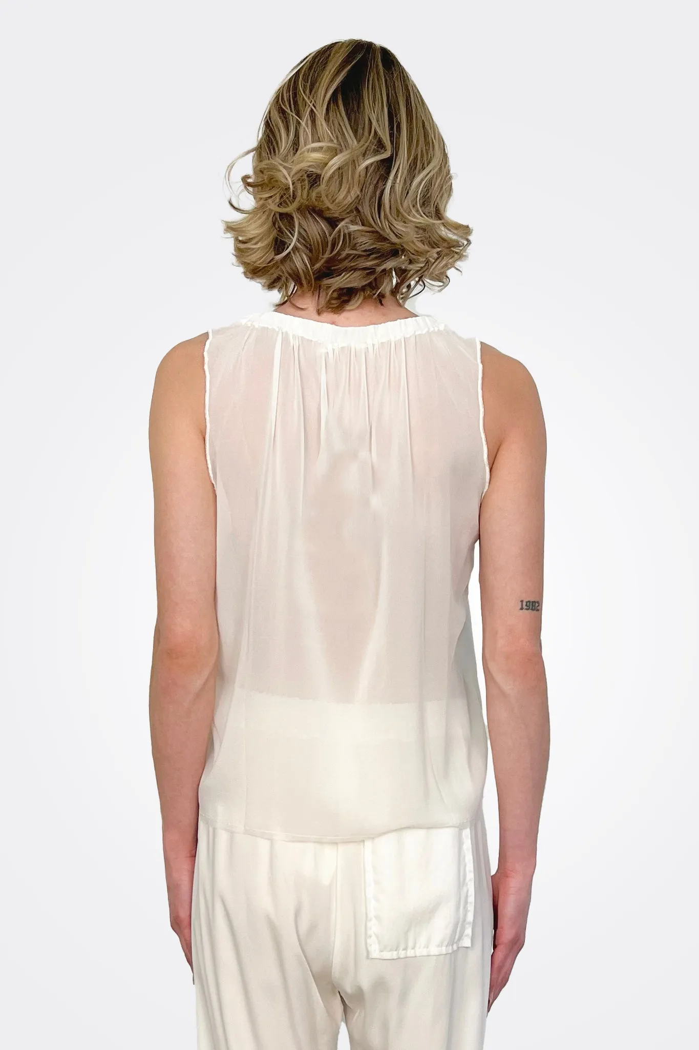 Silk Georgette Top - Natural