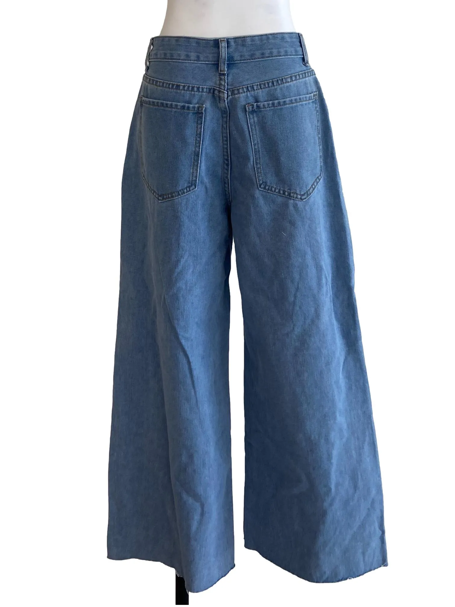 Sky Blue Sharkskin Straight Jeans