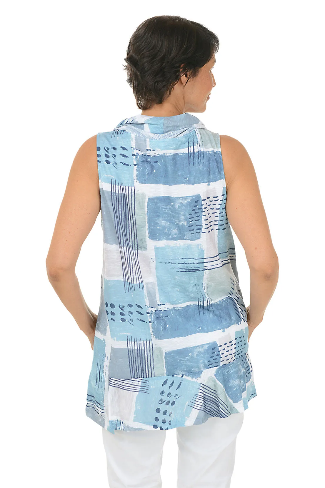 Slate Stones Sleeveless Cowl Neck Top