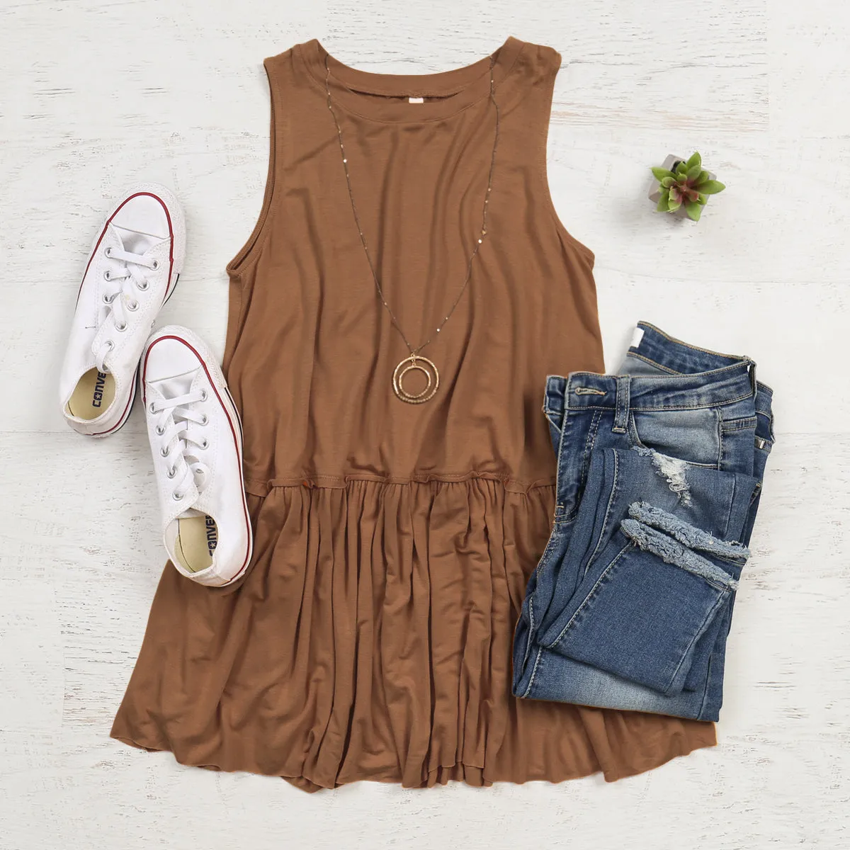Sleeveless Peplum Tunic